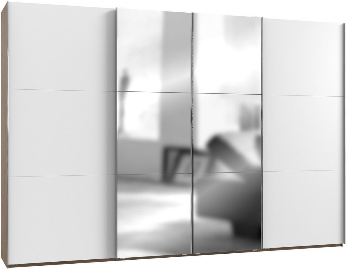 Ormar S Kliznim Vratima Level 36 A - bijela/boje hrasta, Moderno, drvni materijal/metal (350/236/65cm) - Modern Living
