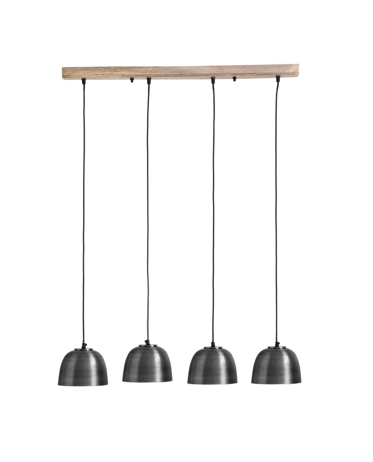 Hängeleuchte Hermi I max. 25 Watt - Naturfarben, Basics, Holz/Metall (90/12/120cm) - Globo