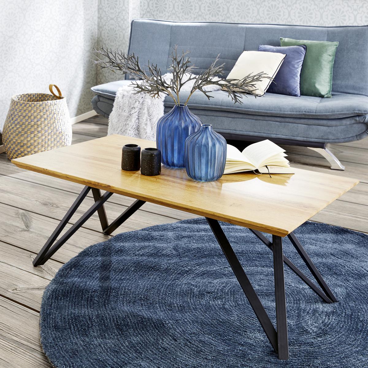Stolić Turin - boje hrasta/crna, Moderno, drvni materijal/metal (110cm) - Modern Living