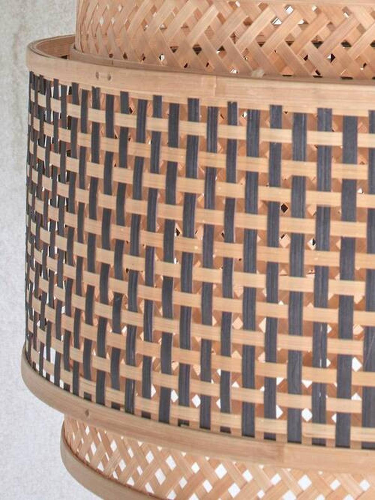 Stropna Svetilka Bhutan, Črna, Bambus - črna/naravne barve, Trend, les (40/25cm) - Good & Mojo