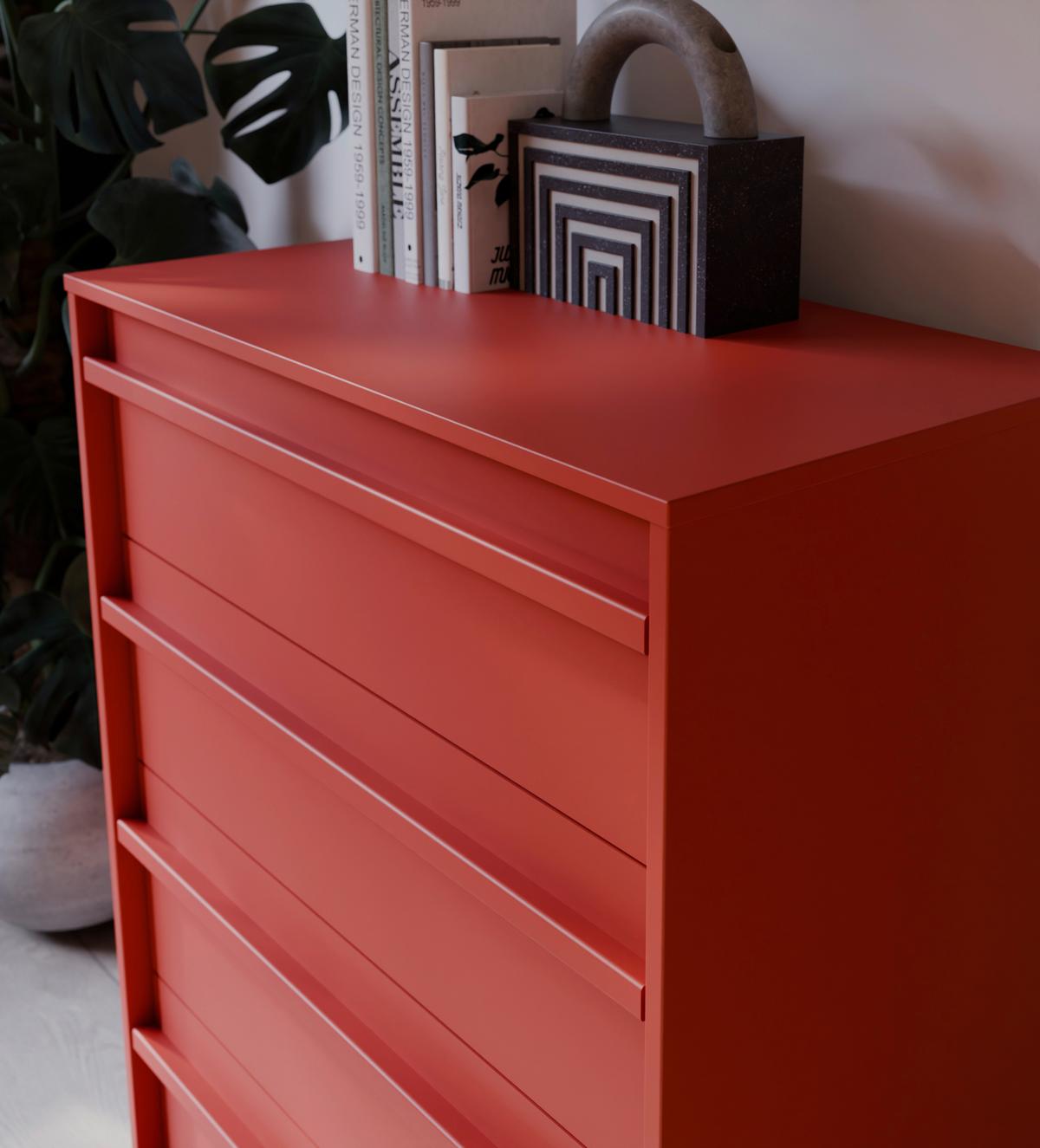 Kommode Cleo Rot - Rot, MODERN, Holzwerkstoff (78,4/94,4/42cm) - Mömax