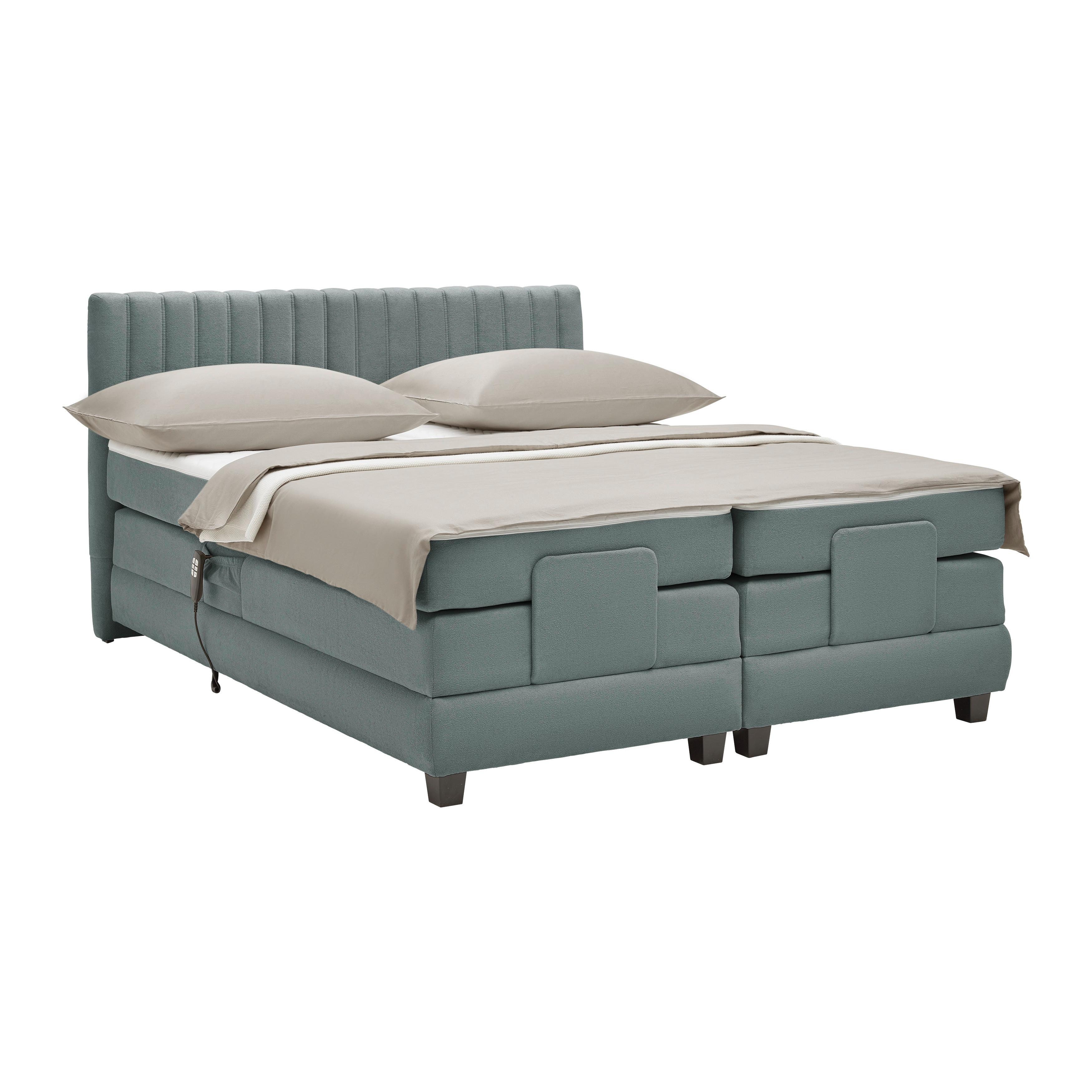 Boxspringbett Dixon Dunkelgrau ca. 180x200cm - Dunkelgrau/Schwarz, KONVENTIONELL, Holz/Holzwerkstoff (180/200cm) - Premium Living