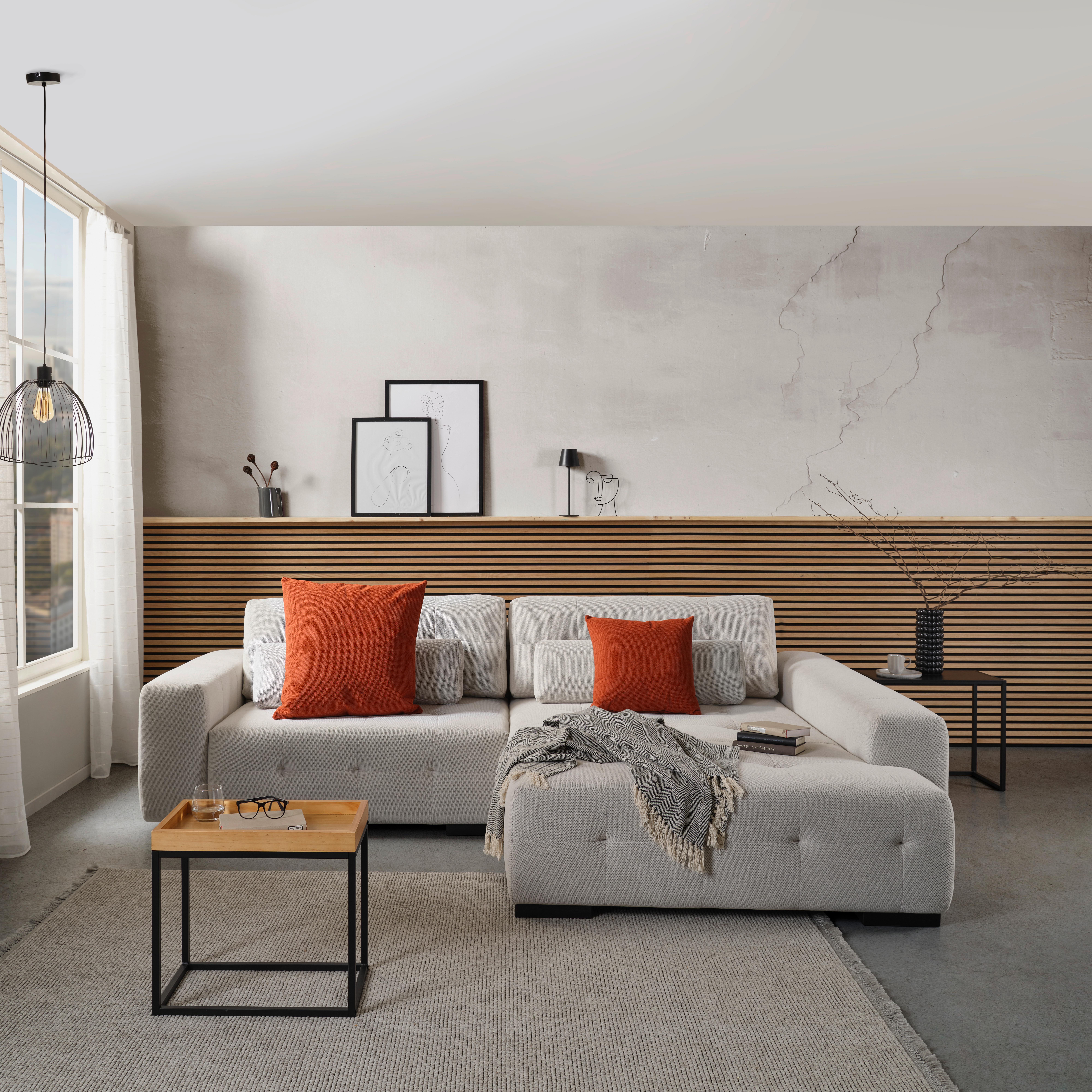 Kutna Garnitura Chance - bež/crvena, Moderno, drvni materijal/tekstil (301/201cm) - Modern Living