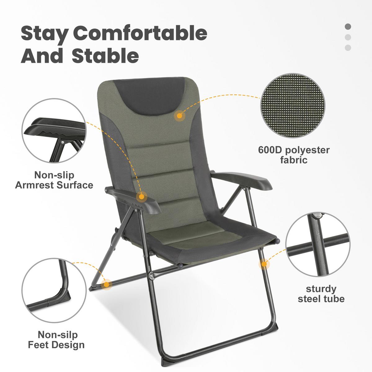 Campingsessel Olivgrün/Schwarz - Schwarz/Olivgrün, Basics, Textil/Metall (60/104/70cm) - Modante