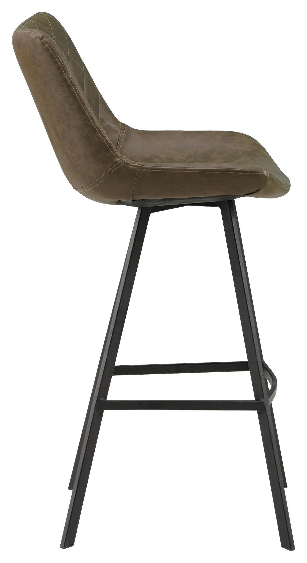 Barhocker-Set Bowie 2er-Set ca. 50x102 cm Grün - Schwarz/Grün, KONVENTIONELL, Textil/Metall (50/102/55cm) - MID.YOU