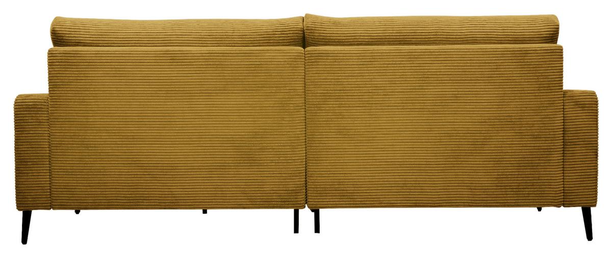 Wohnlandschaft Cora Senfgelb - Senfgelb/Schwarz, Modern, Holz/Textil (223/86/161cm) - Mömax