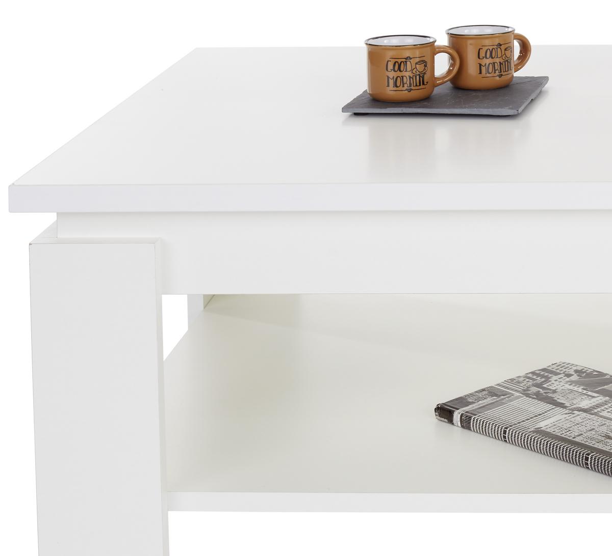 Măsuță de canapea Nizza 2 - alb, Modern, material pe bază de lemn (100/45/60cm) - Modern Living