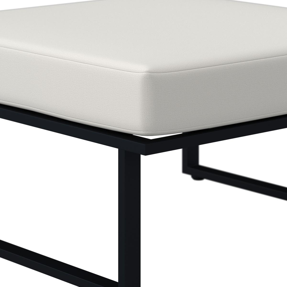 Loungegarnitur Loretta Creme Metall/Holz/Outdoorstoff - Creme/Schwarz, MODERN, Holz/Textil (80/75/80cm) - Bessagi Garden