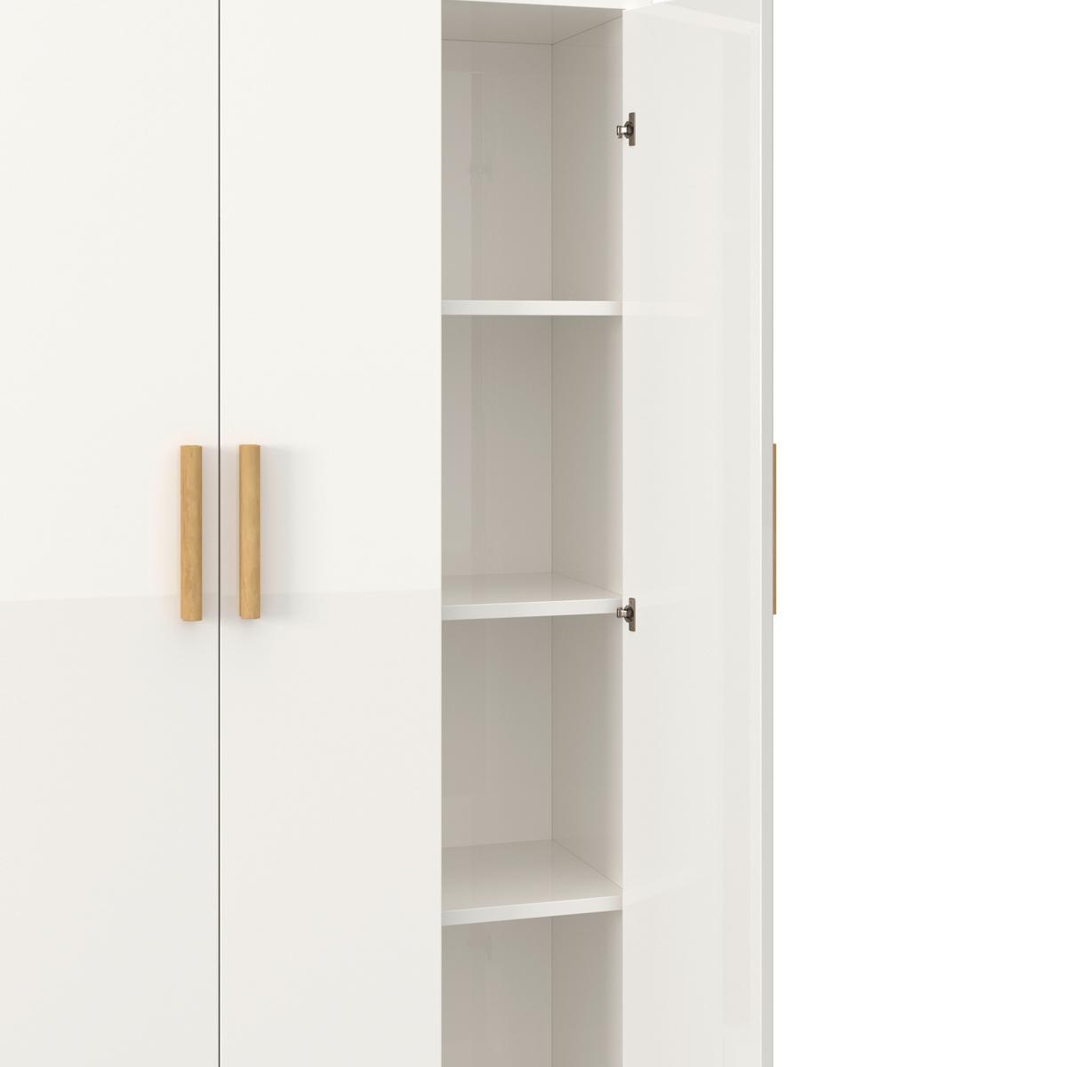 Drehtürenschrank Milan Weiß ca. 90x180x40 cm - Ecru/Weiss, Modern, Holz/Holzwerkstoff (90/180/40cm) - Bessagi Home