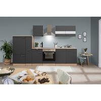 Küchenleerblock LBKB300ESG Grau/Eiche ca. 300 cm - Edelstahlfarben/Eichefarben, Basics, Holzwerkstoff/Metall (300cm) - Respekta