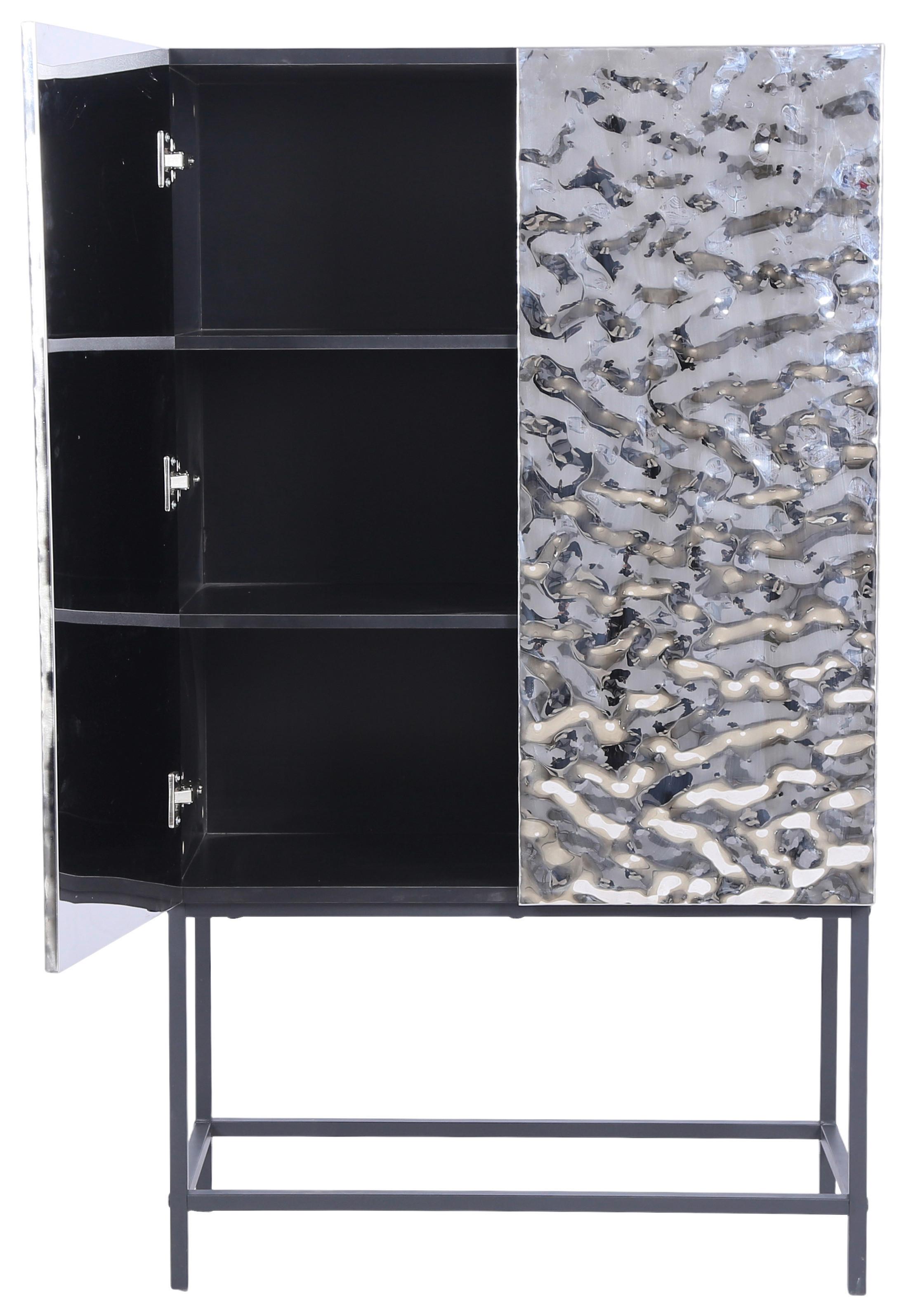 HÖG BYRÅ MARLENE - stålfärgad/svart, Design, metall/trämaterial (80/140/40cm) - Mömax
