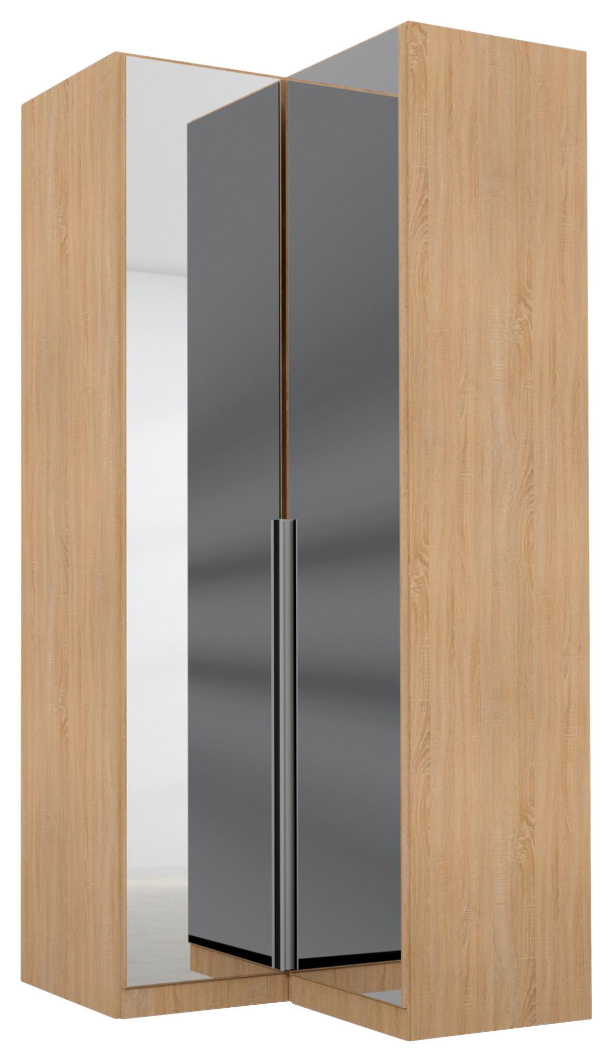 Kutni Ormar Za Odjeću Alabama - srebrne boje/hrast Sonoma, Moderno, drvni materijal (100/229/102cm) - Modern Living