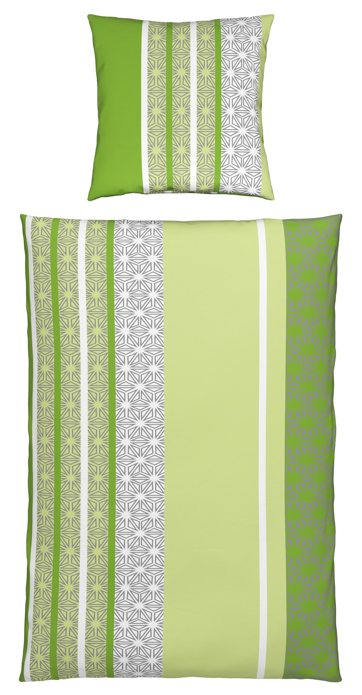 Bettwäsche Sara in Grün ca. 135x200cm - Grün, Textil (135/200cm) - Based