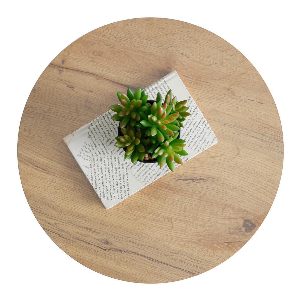 Masă auxiliară NEAPEL - culoare natur/negru, Modern, metal/material pe bază de lemn (40/40cm) - Modern Living