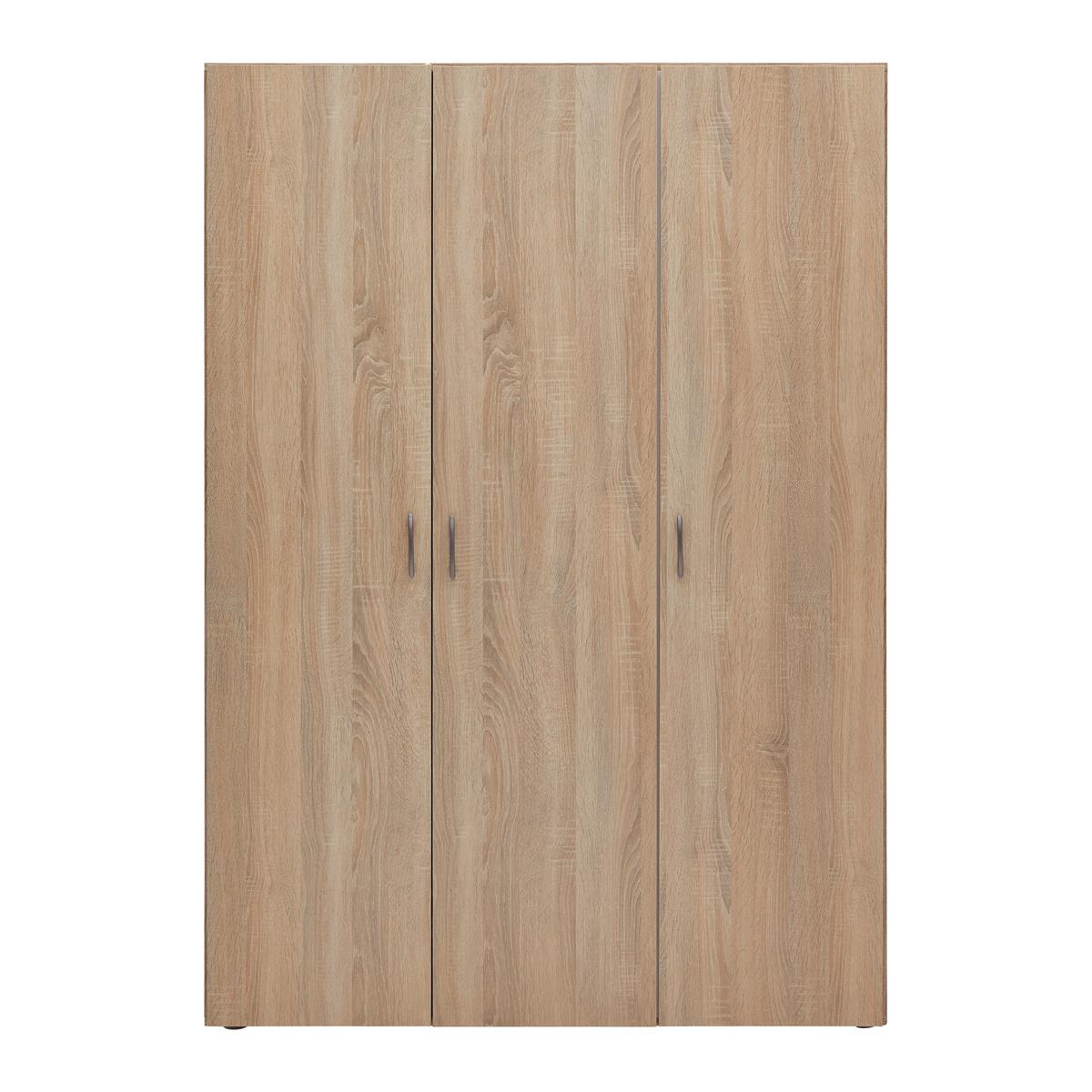 Kleiderschrank Joe Sonoma Eiche - Alufarben/Sonoma Eiche, Konventionell, Holzwerkstoff/Kunststoff (121/177/51cm) - Based