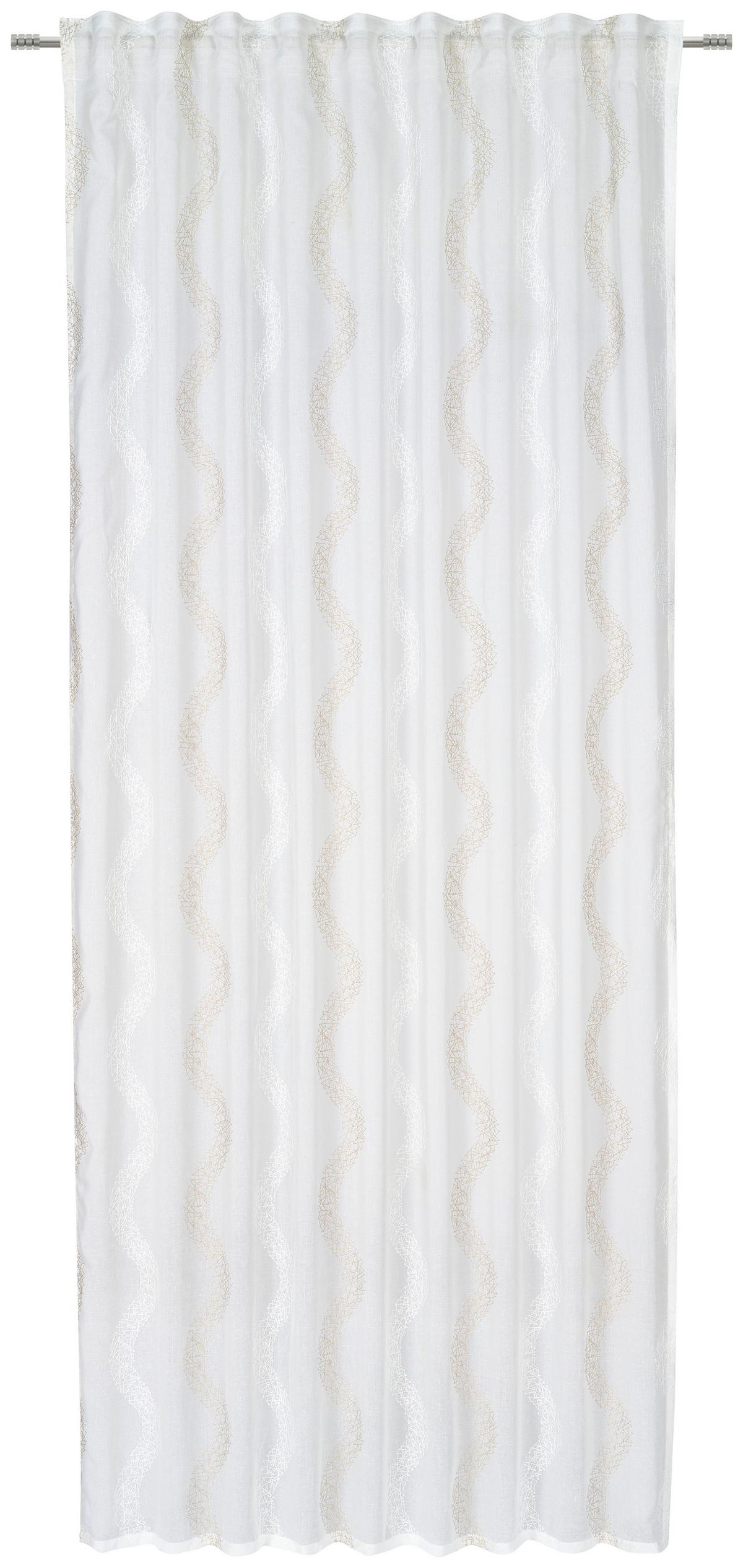 ZASŁONA GOTOWA SAMANO - biały/taupe, Konventionell, tkanina (140/245cm) - Esposa