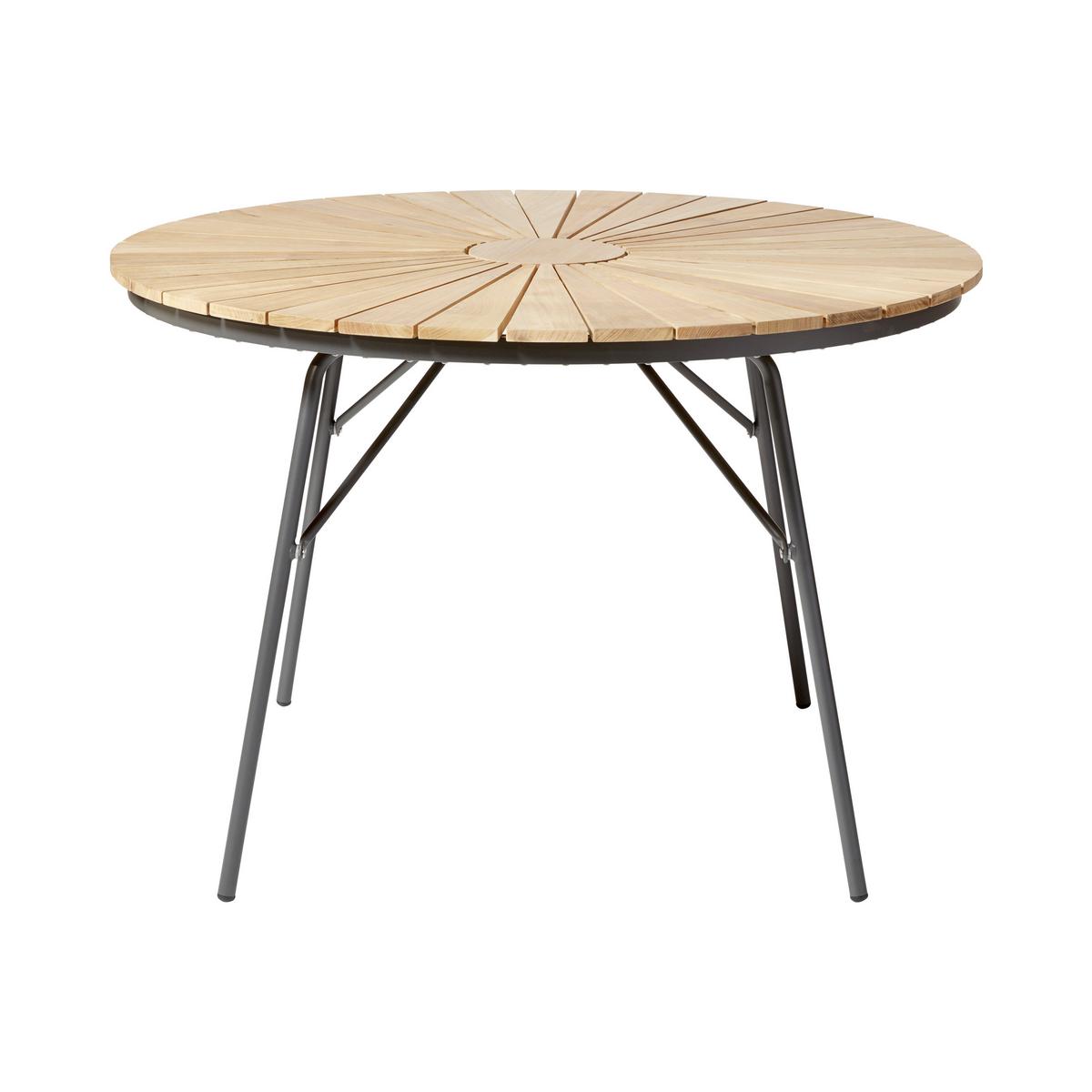 Gartentischgruppe Ellen/vito - Dunkelgrau/Anthrazit, Natur, Holz/Kunststoff (160/160/74cm) - Gardenson