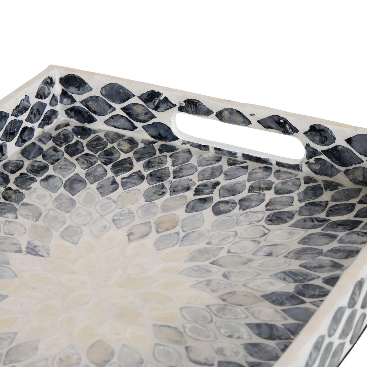 Poslužavnik Dekorativni Sheila - siva/krem, Basics, drvni materijal/prirodni materijali (38/30/4,5cm)