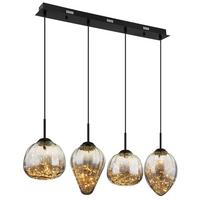 Viseča Led-svetilka 15642-4 - črna/prozorno, Design, kovina/steklo (91/20/120cm) - Globo