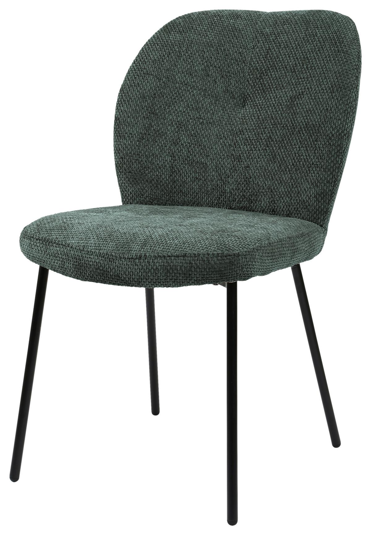 Stuhl Mara Grün/Schwarz - Schwarz/Grün, LIFESTYLE, Holz/Textil (52/87/64cm) - Mömax