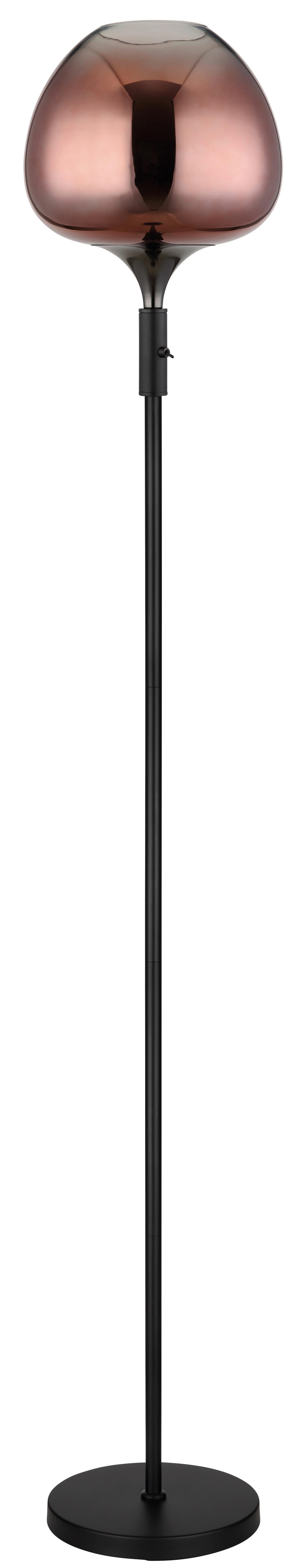 Stehleuchte Maxy Kupferfarben max. 40 Watt - Klar/Chromfarben, Basics, Glas/Metall (29/165cm) - Globo