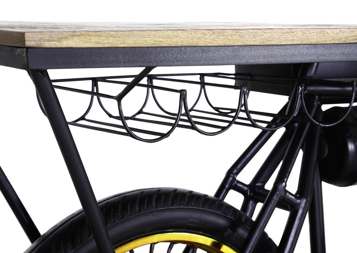 Bar aus Mangoholz Massiv - Goldfarben/Schwarz, LIFESTYLE, Holz/Metall (187/44/83cm) - Premium Living