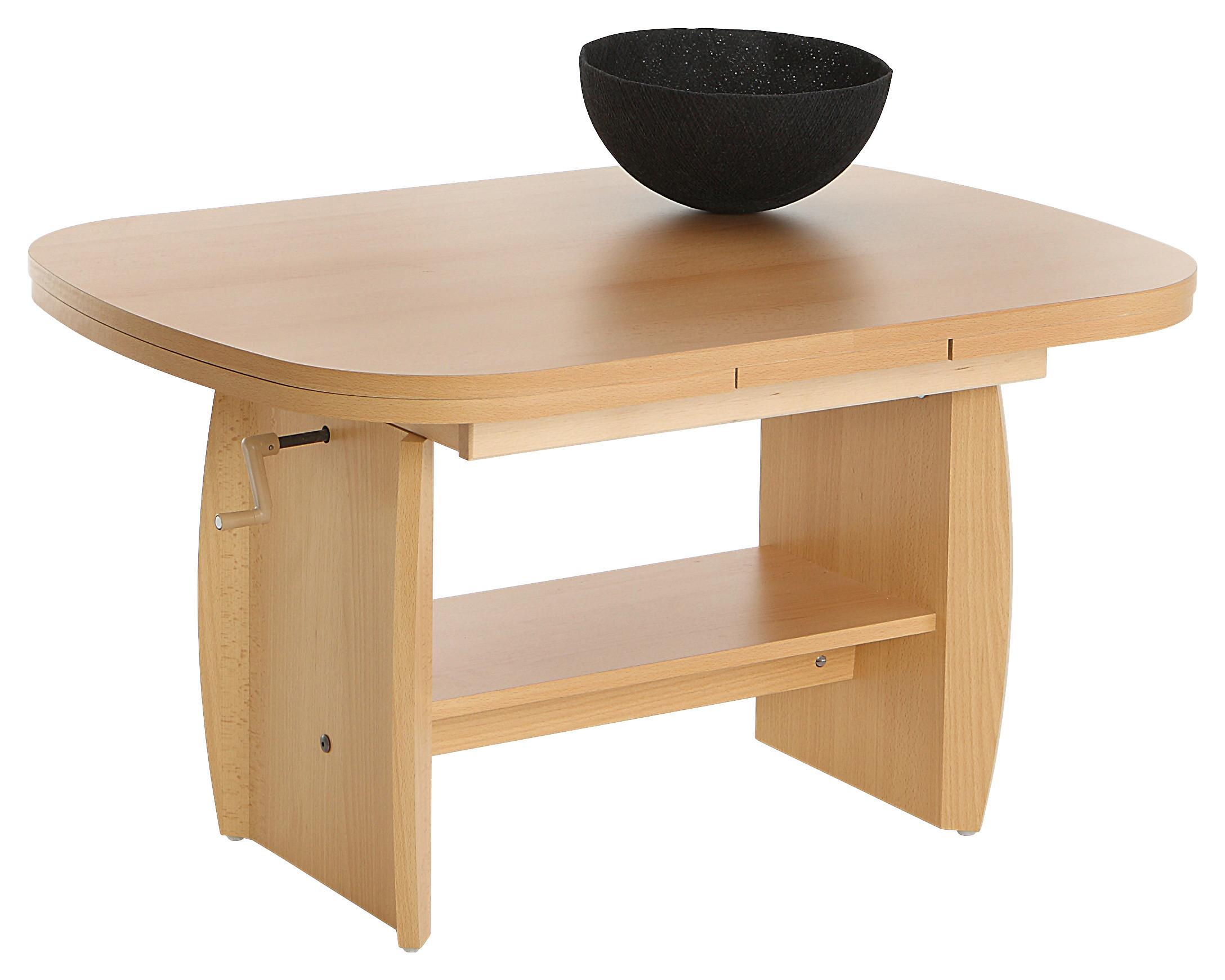 STOLIK KAWOWY MICHAEL SZER: 90-142 CM - kolor bukowy, Basics, materiał drewnopochodny (90 - 142/52 - 62/68cm) - MID.YOU