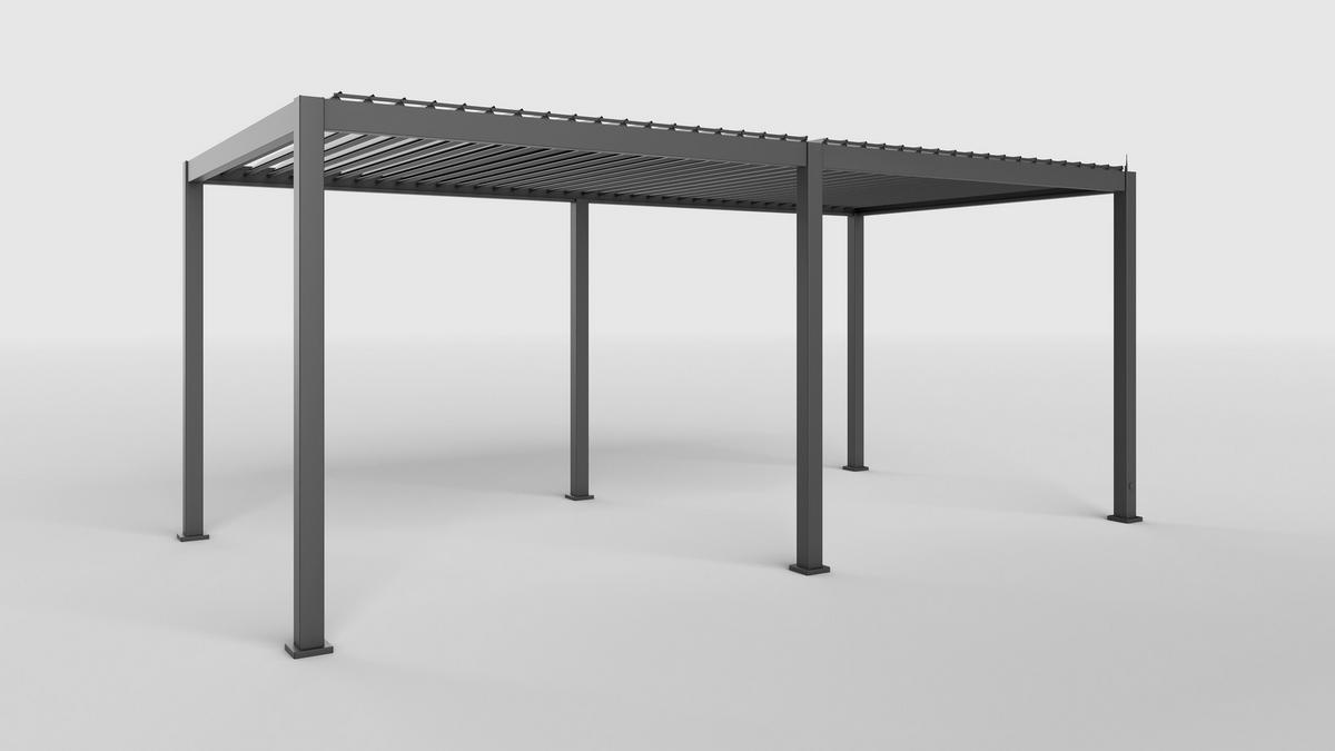Pergola E-motion, Antracit, Osvetlitev, 300x600cm - antracit, Basics, kovina (600/250/300cm) - Gardenson
