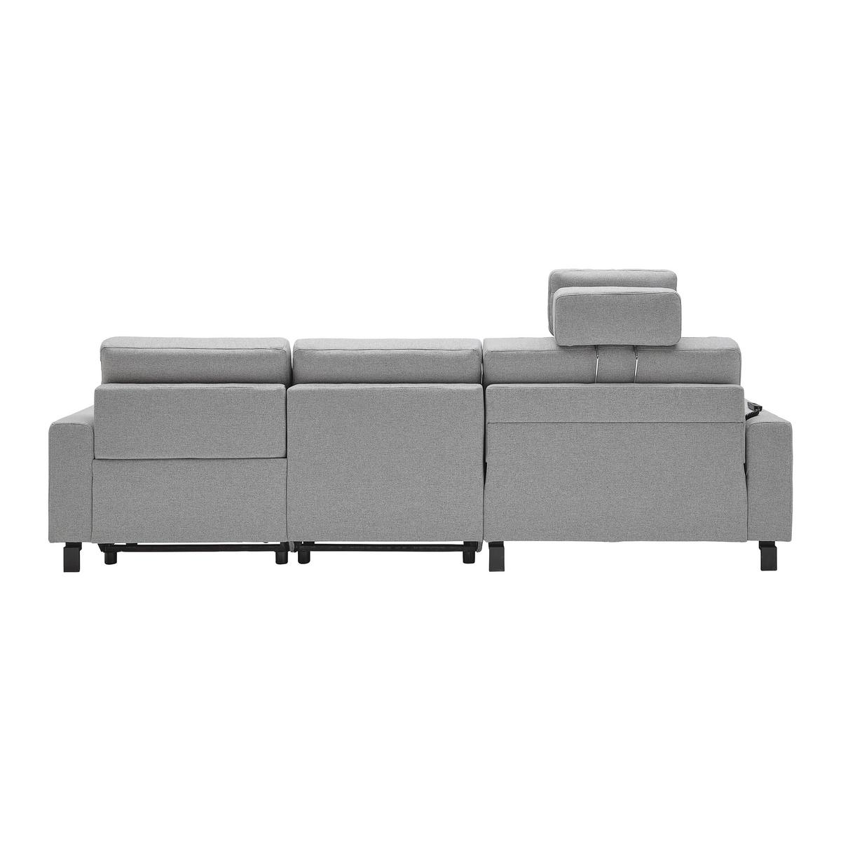 Wohnlandschaft Corvara Plus Grau - Schwarz/Grau, MODERN, Textil/Metall (286/91/187cm) - Premium Living