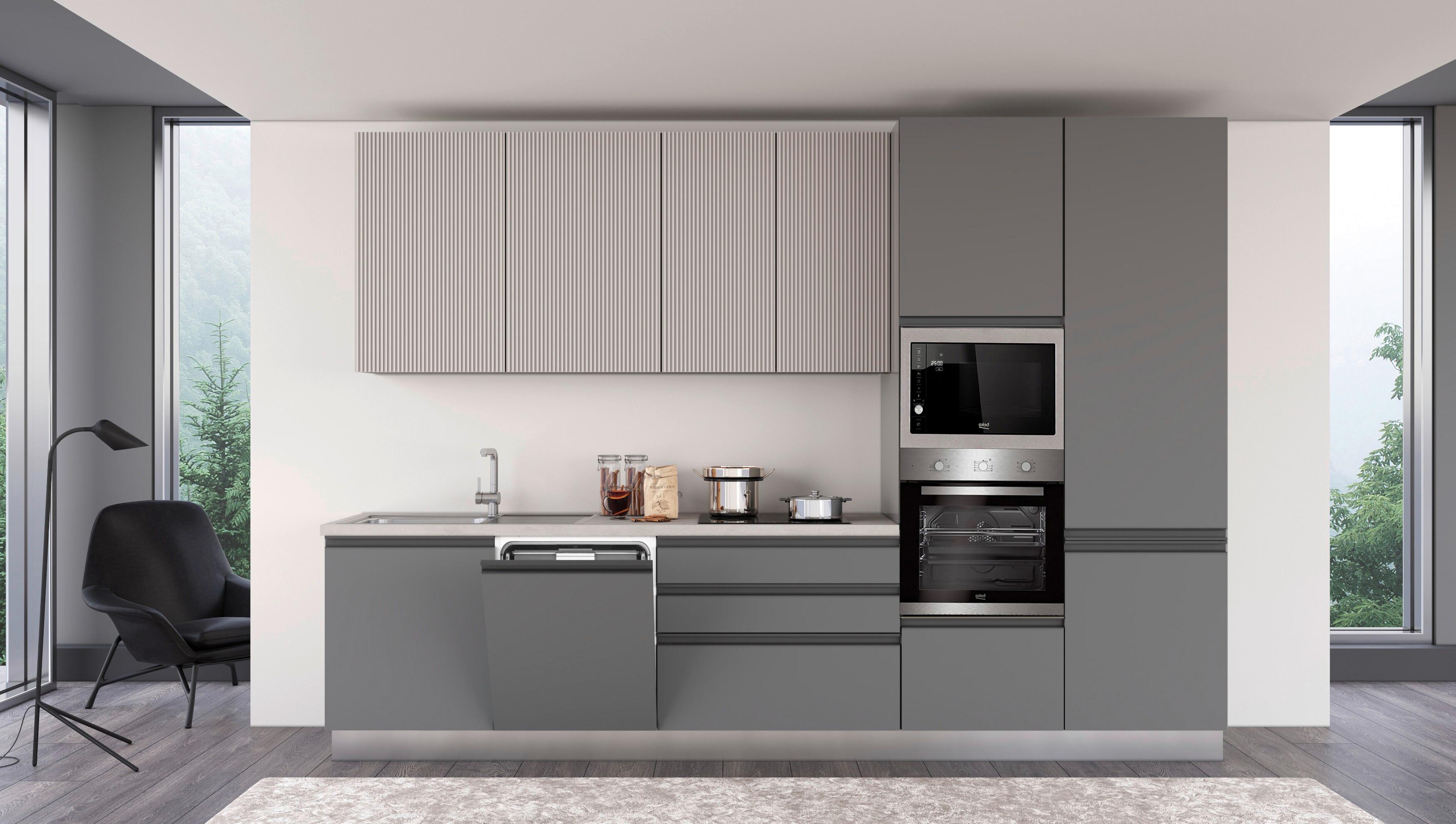 Blok Kuhinja S Aparatima New Helena 330 Sx - siva/kašmir, Konvencionalno, metal/drvo (330/240/60cm) - Mömax