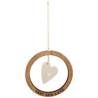 Dekohänger Kylie Naturfarben/Weiß - Weiss/Naturfarben, Konventionell, Keramik/Holzwerkstoff (9,5/9,5/0,5cm) - Mömax