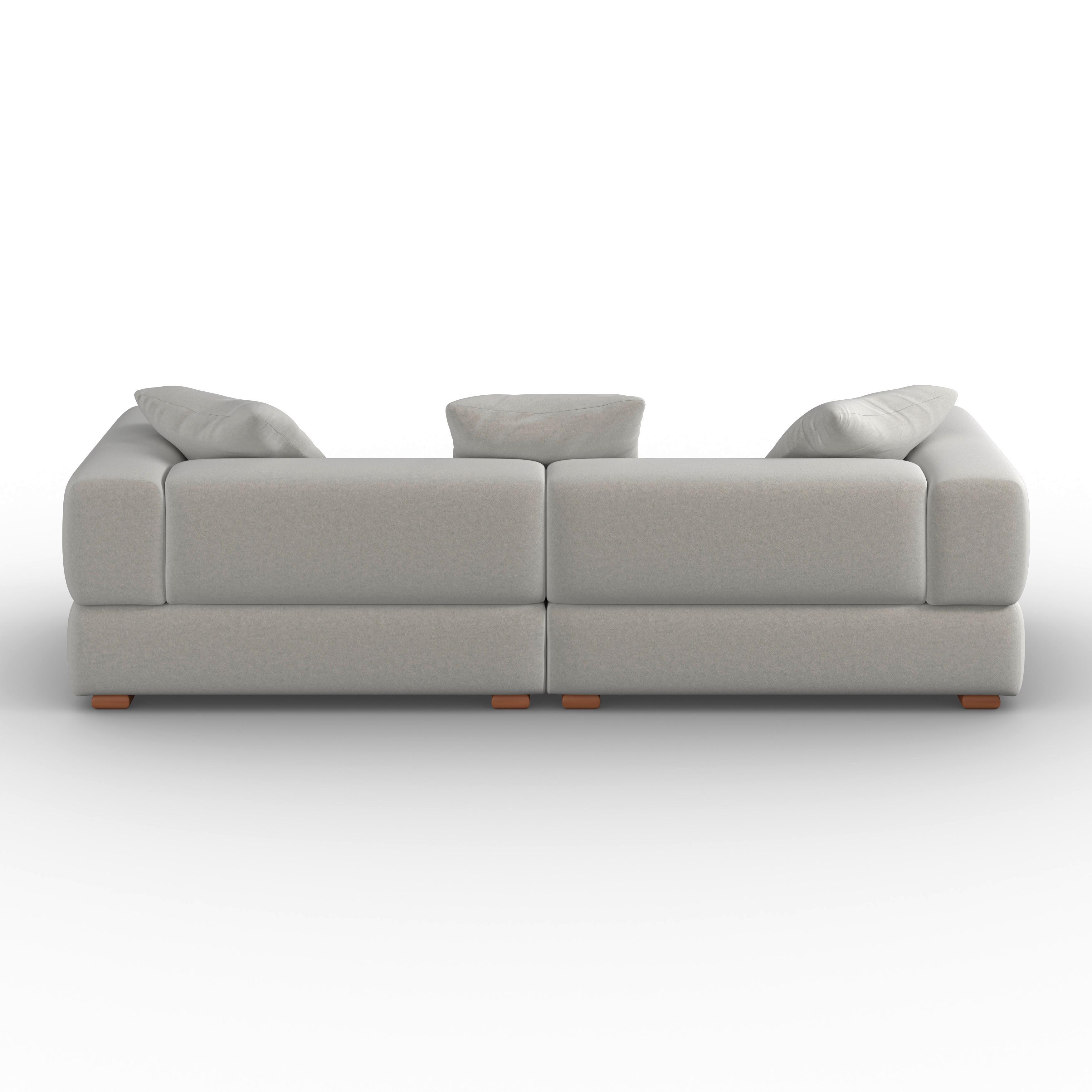 SOFFA TALIA - brun/grå, Modern, trä/textil (237/60,5/98cm) - Bessagi Home