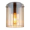 Deckenleuchte Tulivar Bernsteinfarben max. 40 Watt - Dunkelgrau/Bernsteinfarben, Basics, Glas/Metall (18/23cm) - Globo