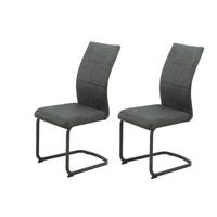 SCHWINGSTUHL-SET MELANIE S 2ER-SET - Anthrazit/Schwarz, MODERN, Textil/Metall (42/98/60cm) - MID.YOU