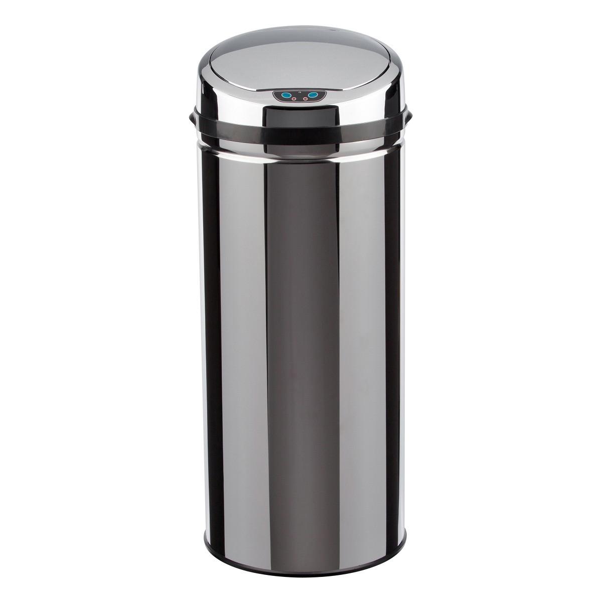 Coș gunoi Sensor cca. 42 l - argintiu/negru, Trend, plastic/metal (31/31/79,5cm) - Echtwerk
