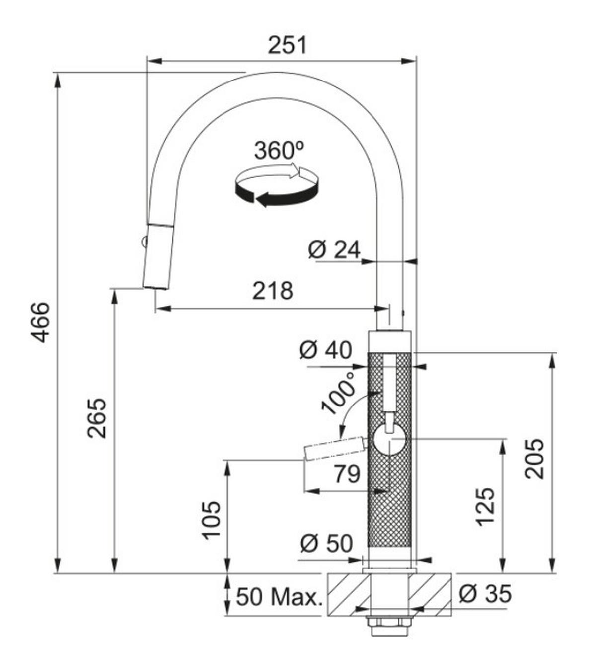 Küchenarmatur 1150711557 Rostfarben - Rostfarben, Metall (46,6cm) - Franke