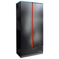 Kleiderschrank Carbon-Tek ca. 79x181x51,5cm Schwarz/Rot - Rot/Schwarz, MODERN, Holzwerkstoff (79/181/51,5cm) - X Rocker