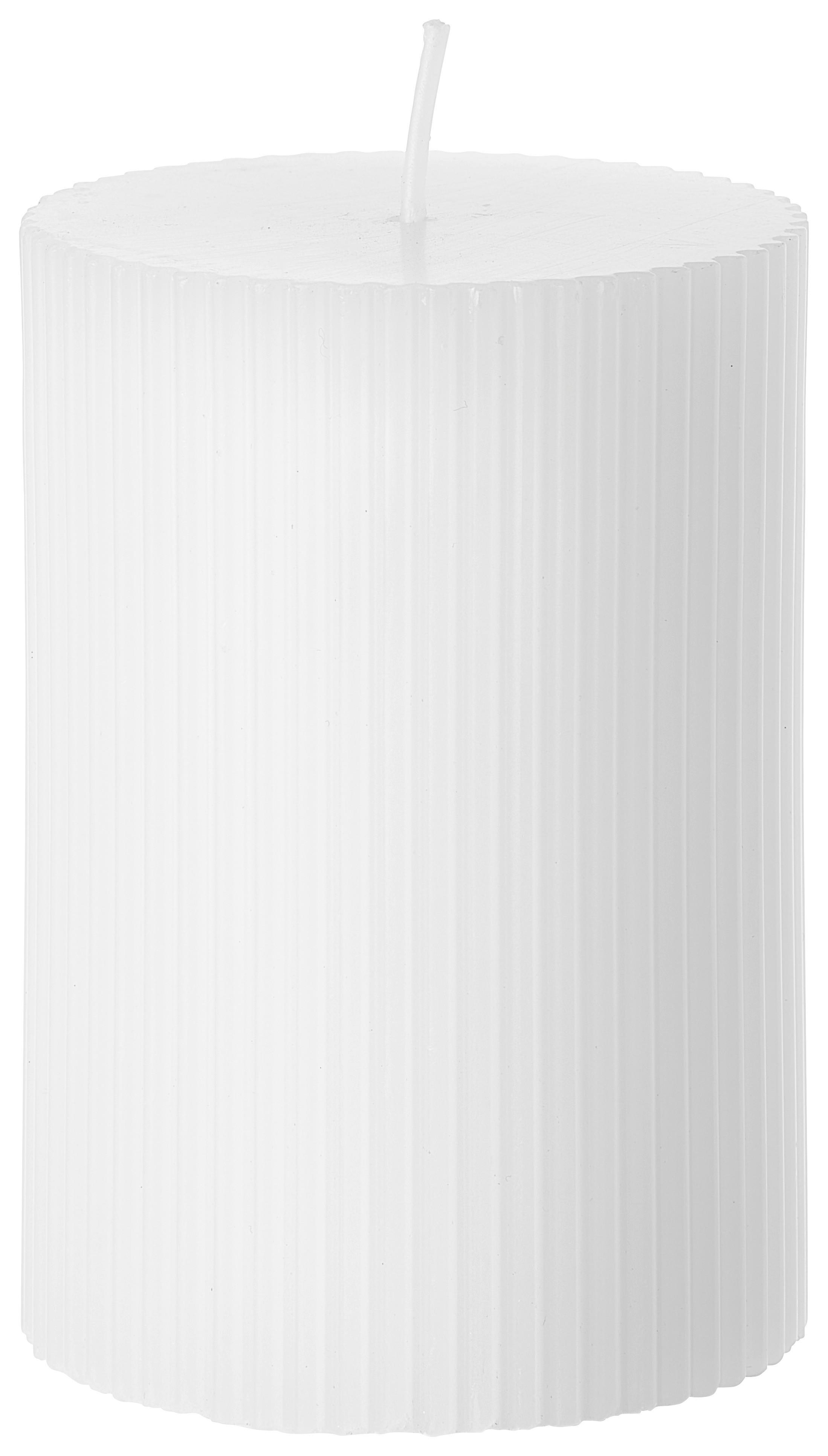 Stumpenkerze Stripes in diverse Farben - Taupe/Hellrosa (7/10cm) - Premium Living