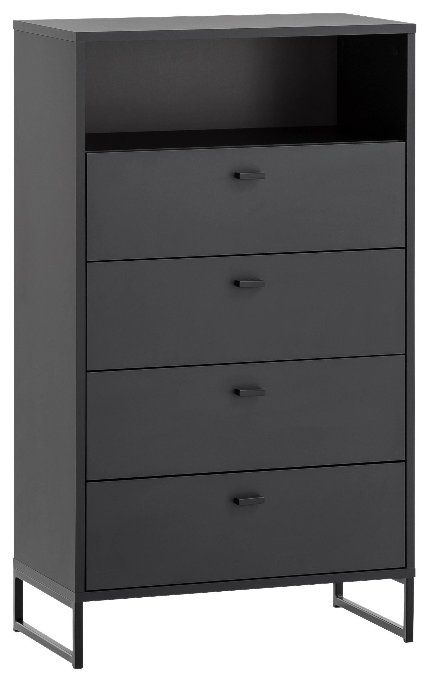 Highboard Janne ca.60,2x103,9x33,1cm Schwarz - Schwarz/Grün, LIFESTYLE, Holzwerkstoff/Metall (60,2/103,9/33,1cm) - MID.YOU
