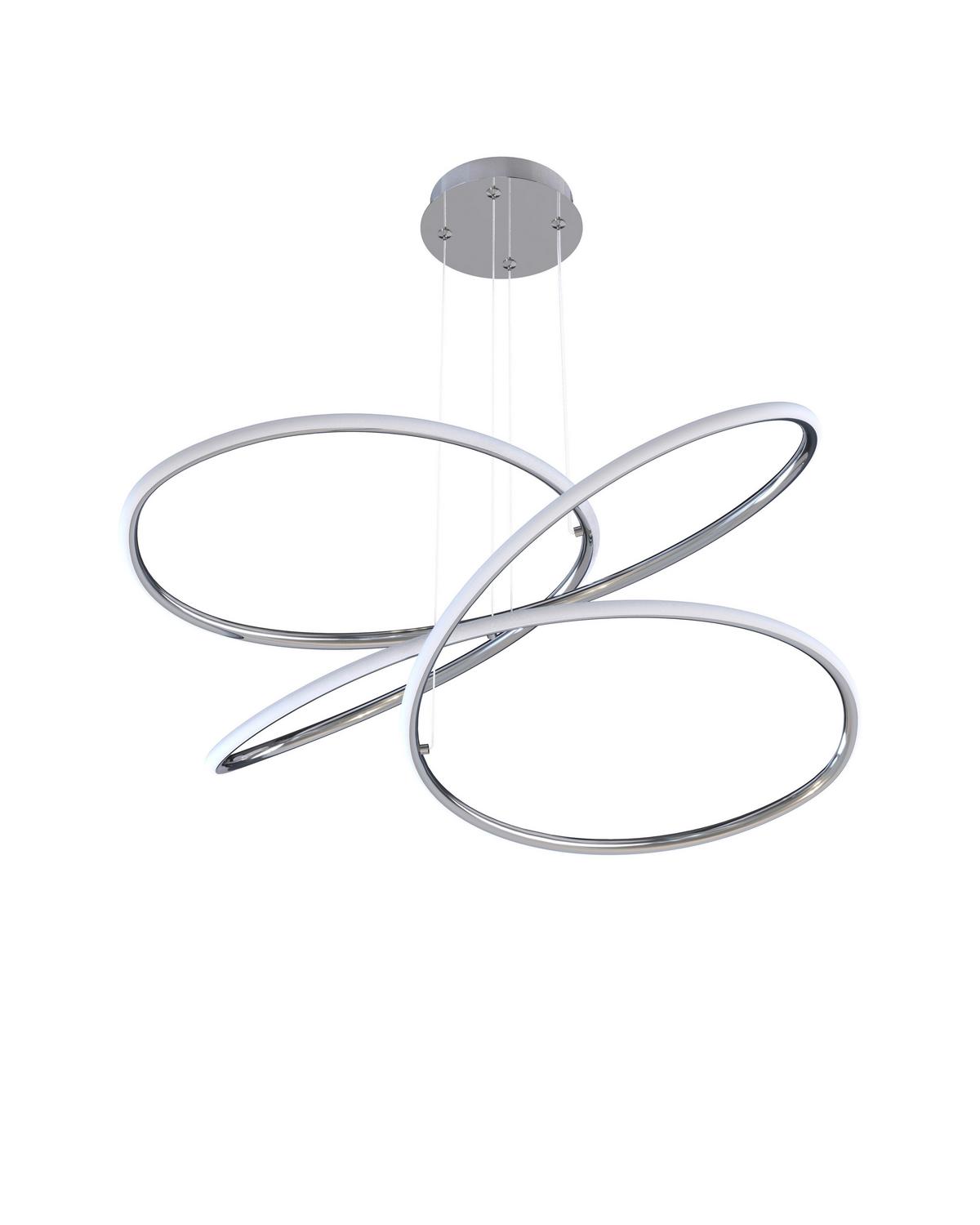 LAMPA WISZĄCA LED BALTIMORE *SBN* - kolor srebrny, Design, tworzywo sztuczne/metal (84,5/150cm) - Novel