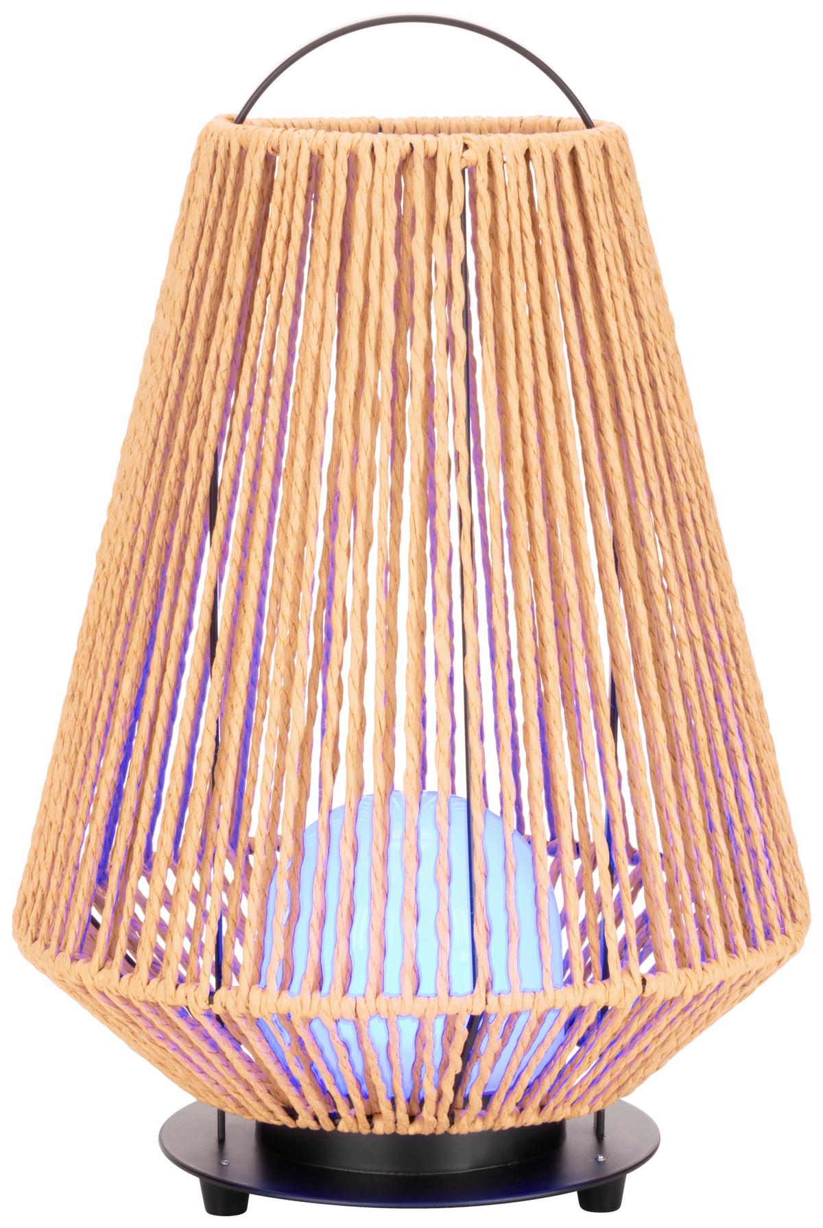 Zunanja Led-svetilka Newi - rjava, Moderno, kovina/naravni materiali (20/35cm) - Modern Living