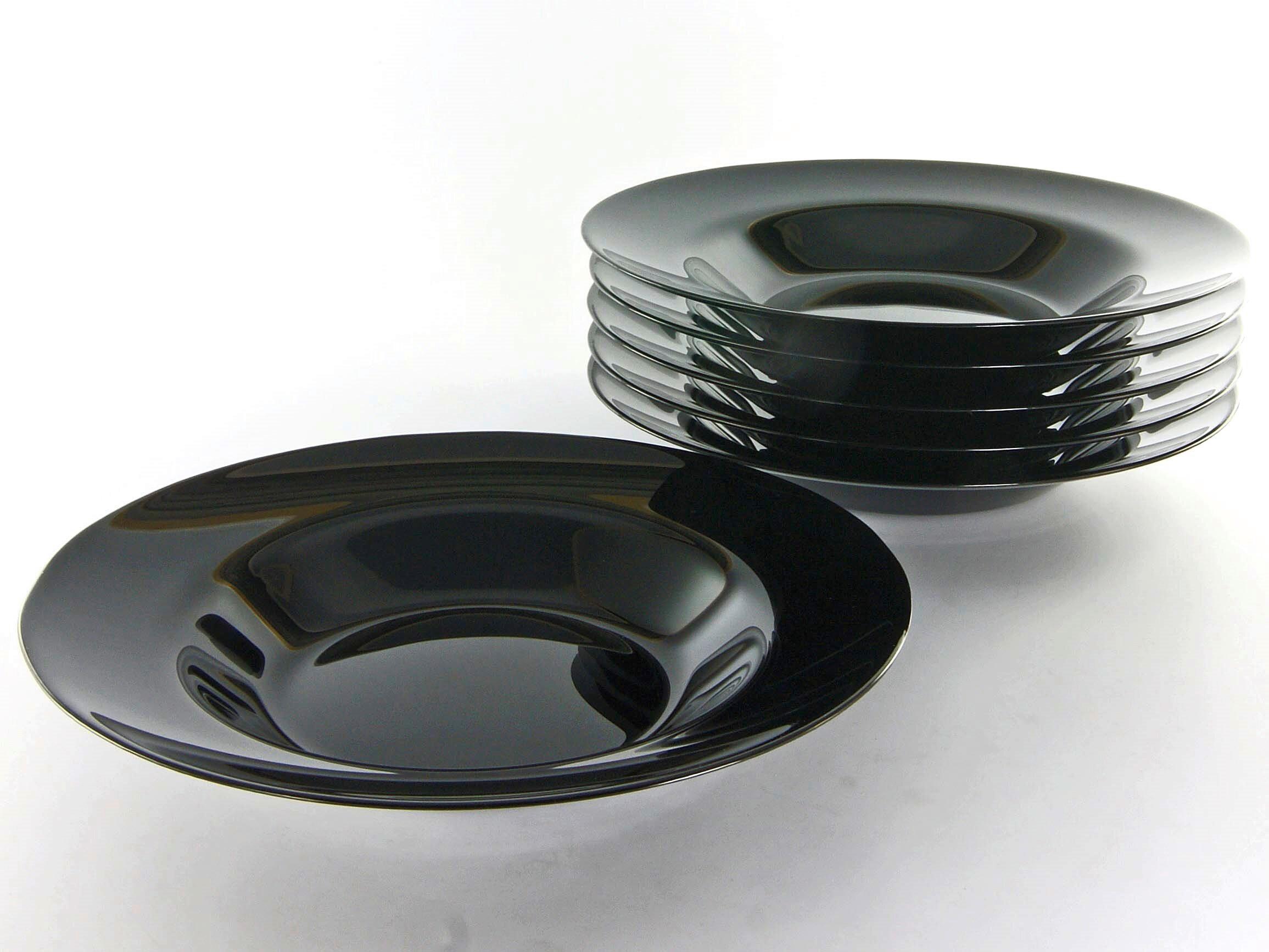 Krožnik Za Testenine Italien Party Black, 6-Delni - črna, Basics, steklo (29cm) - Creatable