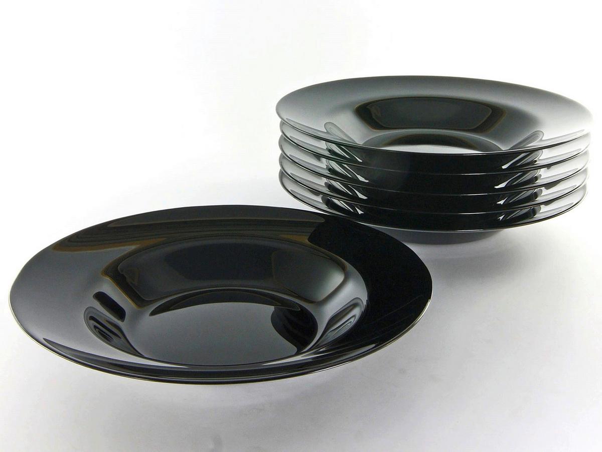 Krožnik Za Testenine Italien Party Black, 6-Delni - črna, Basics, steklo (29cm) - Creatable