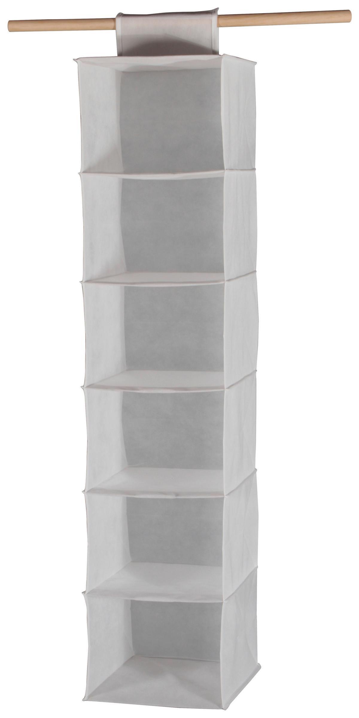 Viseči Shranjevalnik Cliff 2, Bela, 6 Predelkov - bela, Moderno, tekstil (30,5/127/30cm) - Modern Living