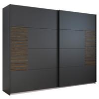 Omara Z Drsnimi Vrati Barea, Temno Siva - temno siva/siva, Moderno, kovina/leseni material (271/210/62cm) - Rauch Möbel