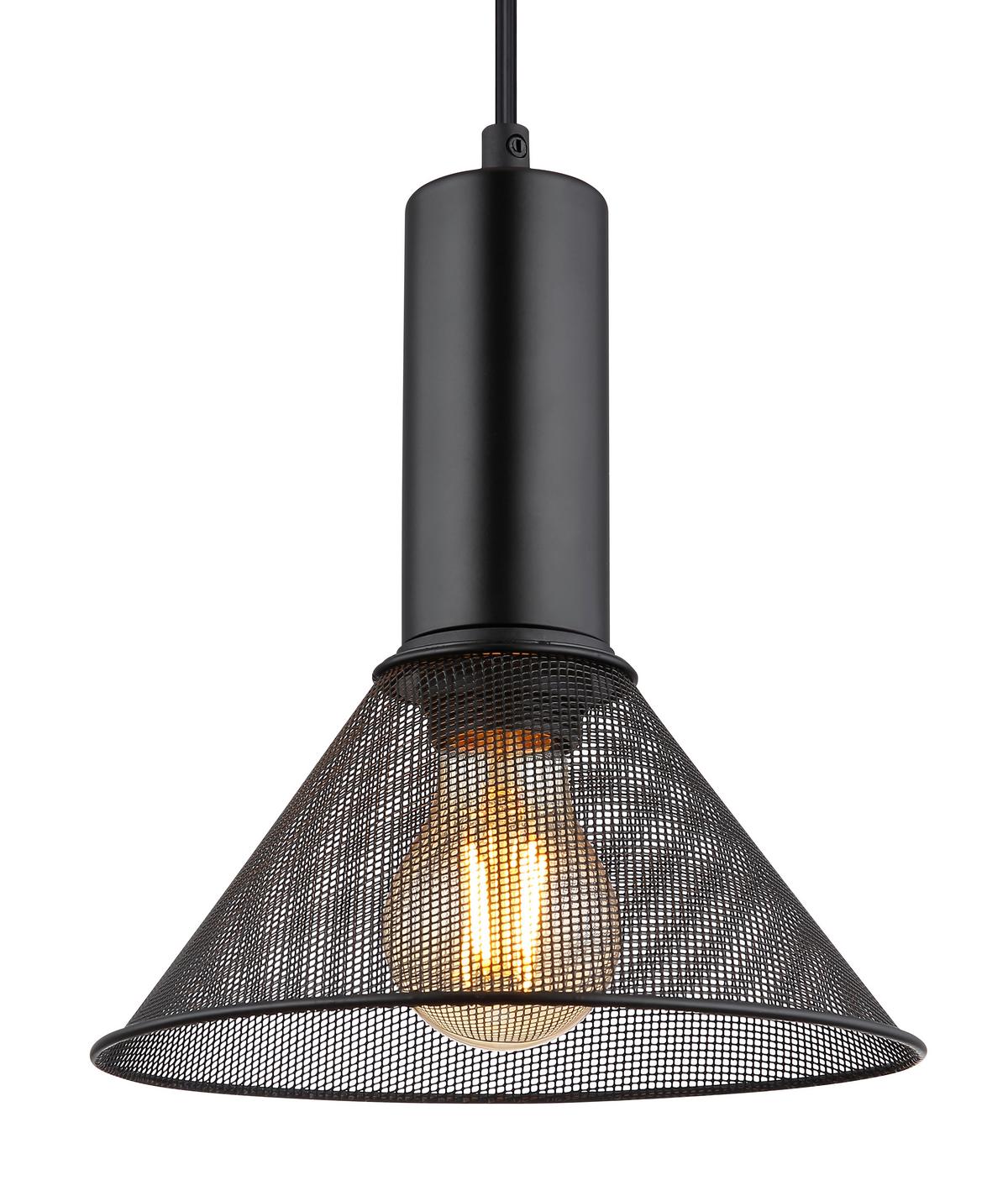 Hängeleuchte Jedd in Schwarz max. 60 Watt - Schwarz, Kunststoff/Metall (21/120cm) - Globo