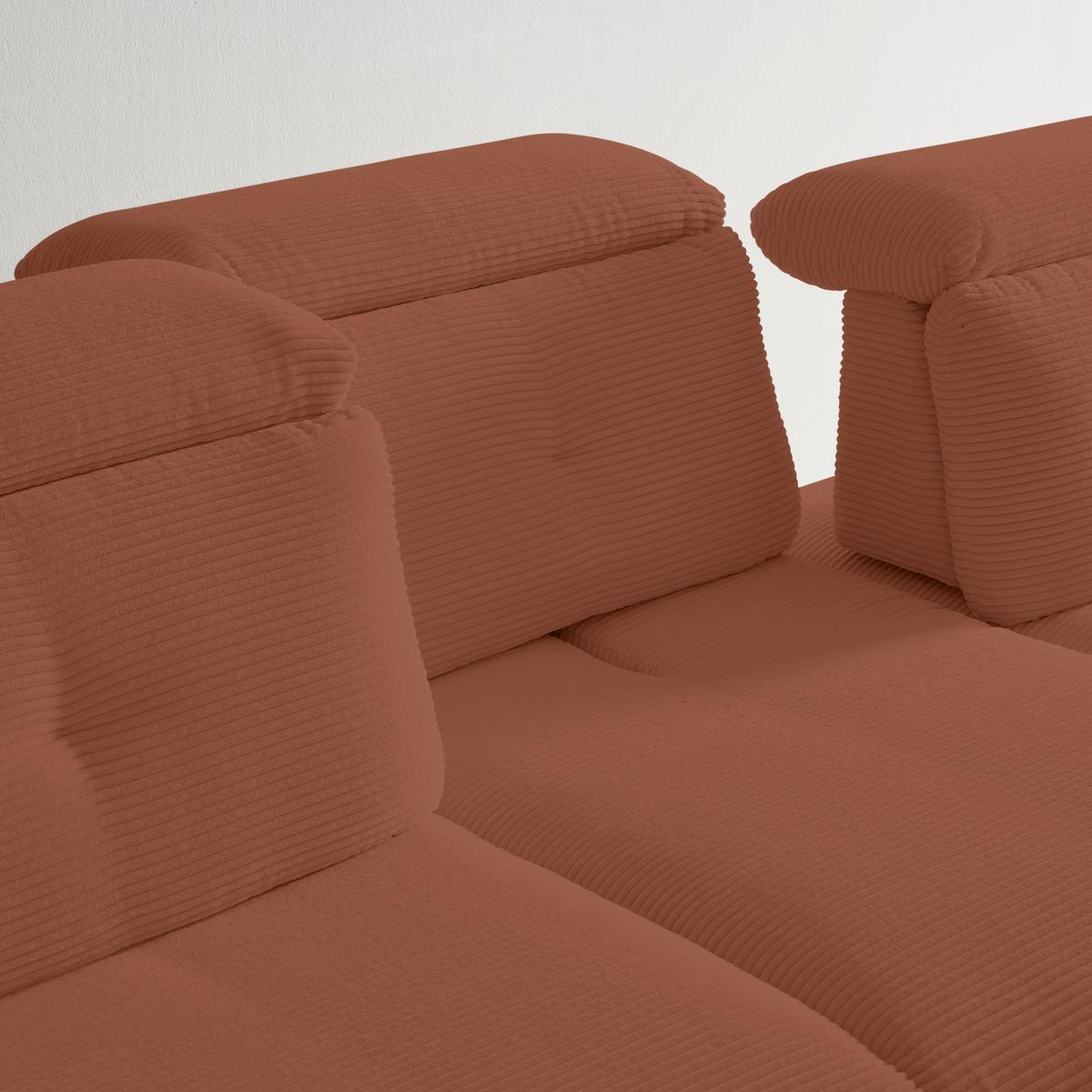 Wohnlandschaft Seattle Kupferfarben - Schwarz/Weiß, MODERN, Holzwerkstoff/Textil (196/87-107/301cm) - Premium Living