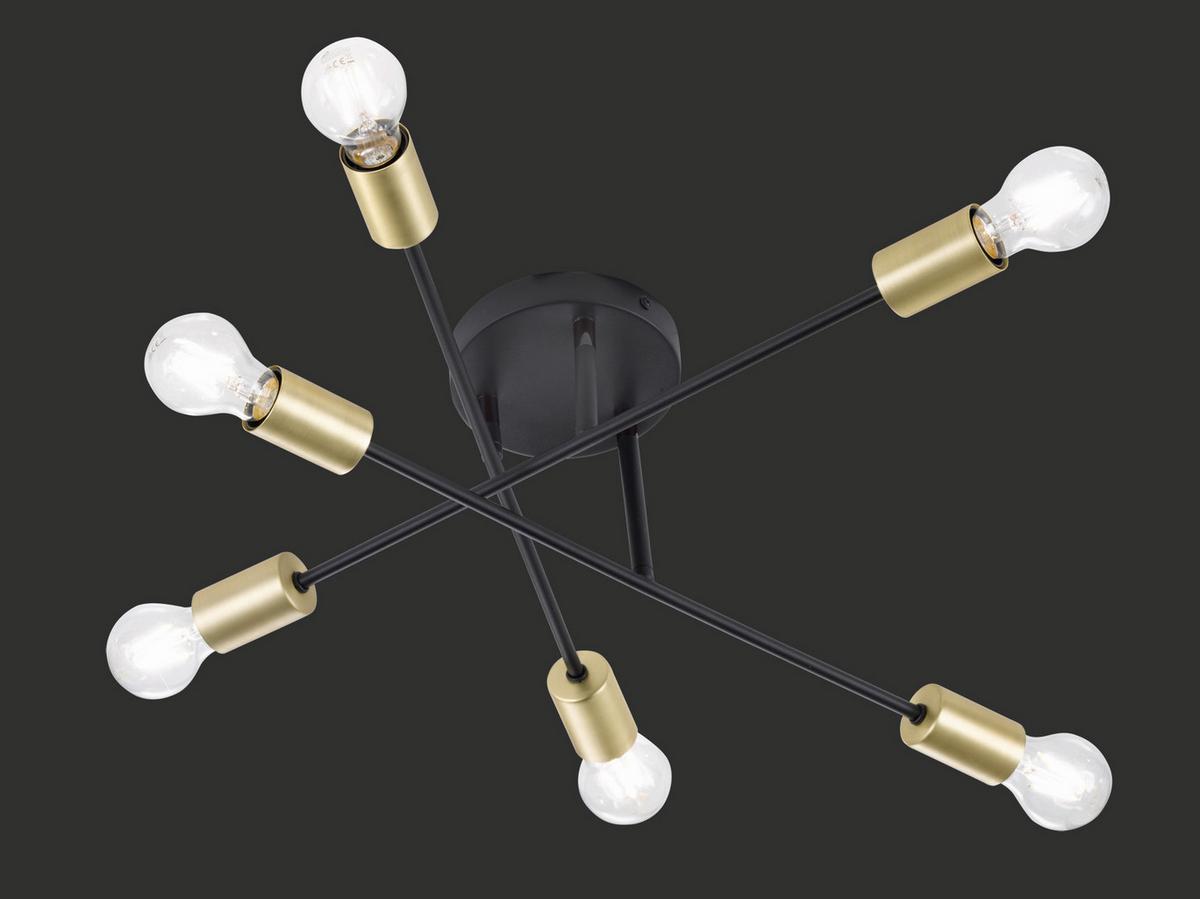Deckenleuchte Cross in Schwarz max. 40 Watt - Schwarz, Design, Metall (56,6/19,1cm) - Trio Leuchten