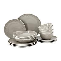 SERWIS OBIADOWO-ŚNIADANIOWY PEARL GREY ROSENTHAL - szary, Basics, ceramika (32/31,7/28,1cm) - Rosenthal