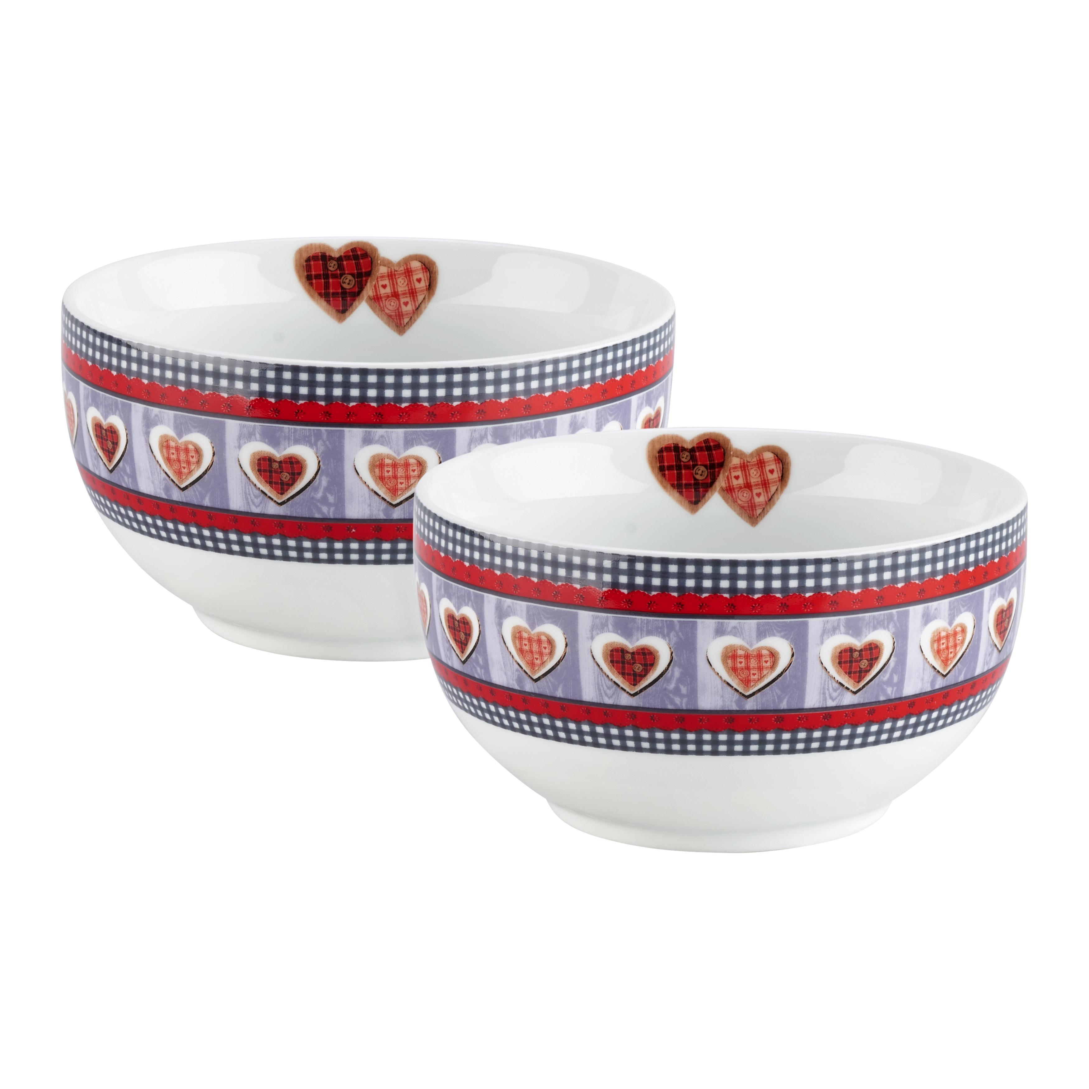 Müslischale aus Porzellan 2-teilig ''Heidi'' - Multicolor, Keramik (14/7,5cm) - Bessagi Home